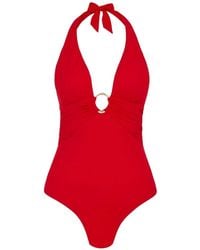 Heidi Klein - Halterneck Ring-Detail Swimsuit - Lyst