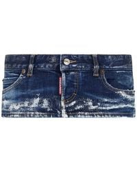 DSquared² - Let It Snow Denim Rok Met Gerafeld Effect - Lyst