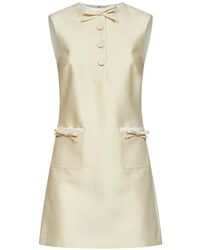 Self-Portrait - Self Portrait Taffeta Mini Dress With Bows Detail - Lyst
