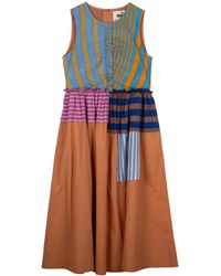Mii - Ilana Striped Ruffled Midi Dress - Lyst