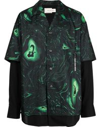 Feng Chen Wang - Camicia a strati con stampa - Lyst