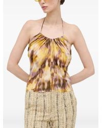 Morgan - Abstract-Print Halterneck Top - Lyst