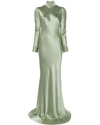 Michelle Mason - Long Sleeve Silk Gown - Lyst