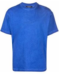 A_COLD_WALL* - Blue Logo-embroidered T-shirt - Lyst