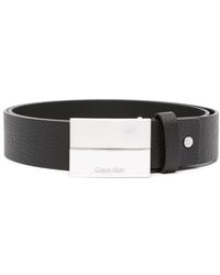 Calvin Klein - Logo-engraved Buckle Leather Belt - Lyst