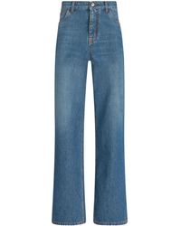 Etro - Jeans A Gamba Ampia Pegaso Con Ricamo - Lyst