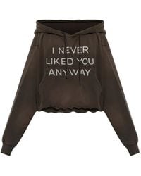 R13 - Slogan-Print Cropped Hoodie - Lyst