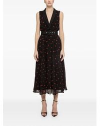 Nissa - Belted Floral Midi Dress - Lyst
