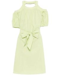 Vivetta - Tie-Waist Cold-Shoulder Midi Dress - Lyst