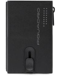 Piquadro - Porte-Cartes En Cuir À Logo Imprimé - Lyst