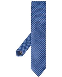 Ferragamo Cravatta Gancini con stampa - Blu