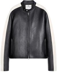 Courreges - Leren Jack Met Contrasterende Streep - Lyst