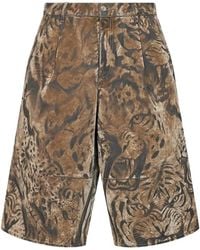 PDF - Tiger-Print Shorts - Lyst