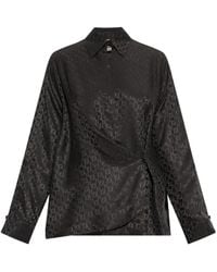 Fendi - Gewickeltes Hemd Mit Monogrammmuster - Lyst