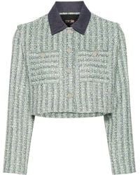 Maje - Contrasting-collar Tweed Jacket - Lyst
