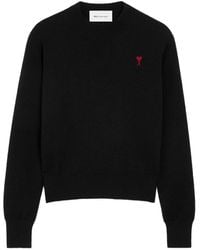 Ami Paris - Crewneck Sweater With Contrasted "Ami De Coeur - Lyst