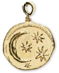 Azlee - 18kt Yellow Gold Large Cosmic Diamond Coin Chain - Lyst