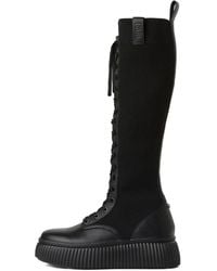 Karl Lagerfeld - Ribgebreide Laarzen Met Veters - Lyst