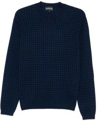Emporio Armani - Houndstooth Wool Sweater - Lyst