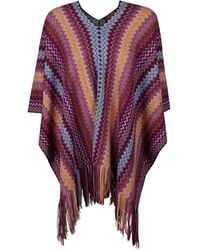 Missoni - Chevron Fringed Poncho - Lyst