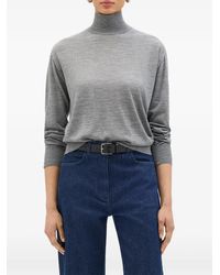Another Tomorrow - Featherweight Fine-Knit Turtleneck Top - Lyst