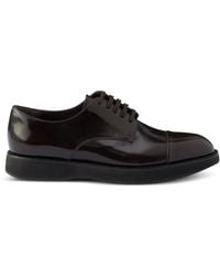 Prada - Brushed Leather Lace-Up Shoes - Lyst