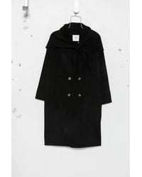 SOLOTRE - Double-Breasted Scarf-Detail Coat - Lyst