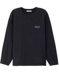 American Vintage - Gixy Katoenen T-Shirt Met Ronde Hals En Lange Mouwen - Lyst