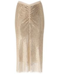 Pinko - Crystal-Embellished Ruched Midi Skirt - Lyst