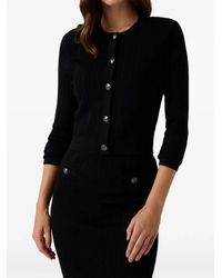 Guess - Cable-Knit Button-Down Cardigan - Lyst