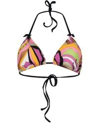 Paramidonna - Kourtney Abstract-Print Bikini Top - Lyst