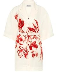 Rebecca Vallance - Vestido corto Tallara con estampado floral y cinturón - Lyst