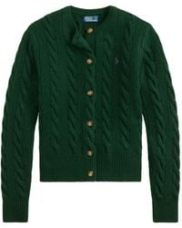 Polo Ralph Lauren - Pony-Embroidered Cable-Knit Cardigan - Lyst
