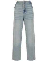 7 For All Mankind - Faded-Effect Straight-Leg Jeans - Lyst