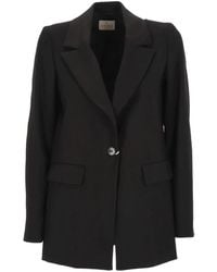 Emme - Single-Breasted Notched-Lapels Jacket - Lyst