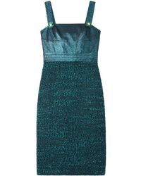 St. John - Tweed-panelled Midi Dress - Lyst