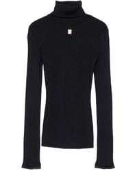 Elisabetta Franchi - Logo-Plaque Roll-Neck Sweater - Lyst