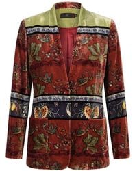 Hui Milano - Floral-Print Velvet Jacket - Lyst