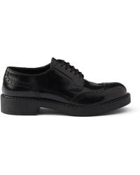 Prada - Derbies En Cuir À Effet Brossé - Lyst
