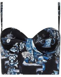 L'Agence - Sonya Printed Bustier Top - Lyst