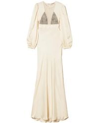 Twinset - Balloon-Sleeve Mesh-Panel Dress - Lyst