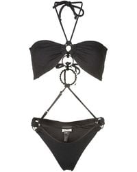 Amir Slama - Ribbed-Detail Halterneck Swimsuit - Lyst