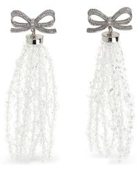 Self-Portrait - Bow Beaded Earrings - Lyst