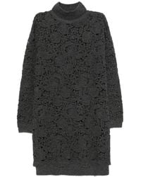Ermanno Scervino - Lace-Knit Roll-Neck Midi Dress - Lyst