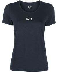 EA7 - Logo-print Short-sleeved T-shirt - Lyst