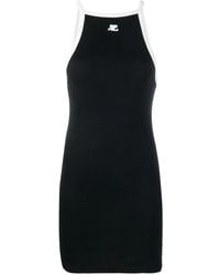 Courreges - Contrast Ribbed Dress - Lyst