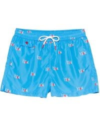 Kiton - Swim Shorts With Logo Print - Lyst