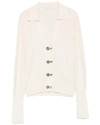 Patrizia Pepe - Ribbed-Knit T-Bar-Fastening Cardigan - Lyst