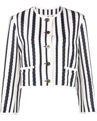 Thom Browne - Broderie Anglaise-detail Cropped Jacket - Lyst