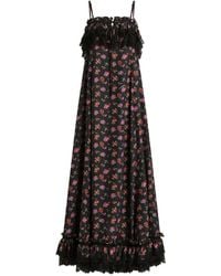 Dolce & Gabbana - Floral-Print Habotai Long Dress - Lyst